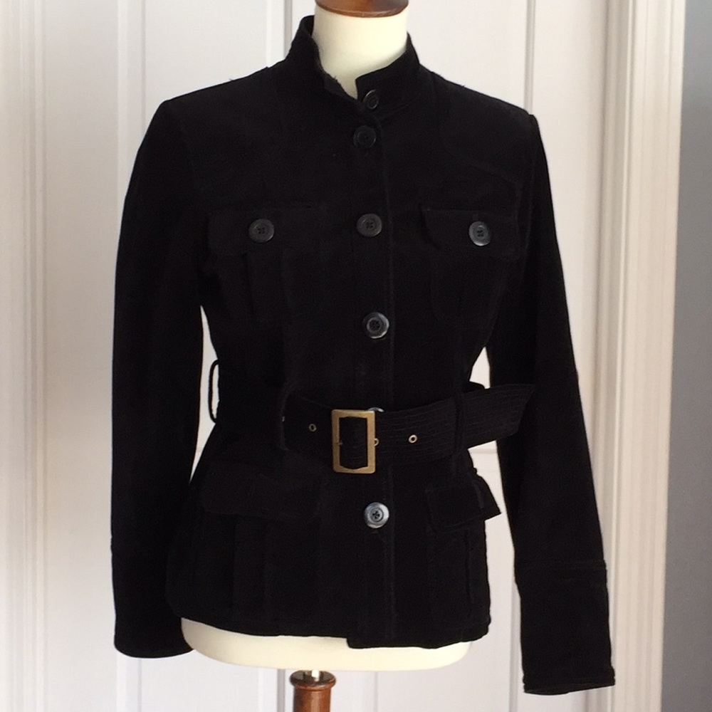 Velvet belted jacket